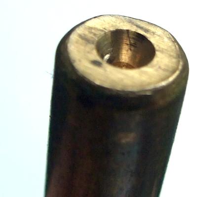 Centre drilled into end of brass