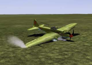 IL-2 Sturmovik making a forced landing