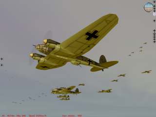 Heinkel III bombers in formation