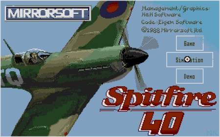 Spitfire 40 main screen